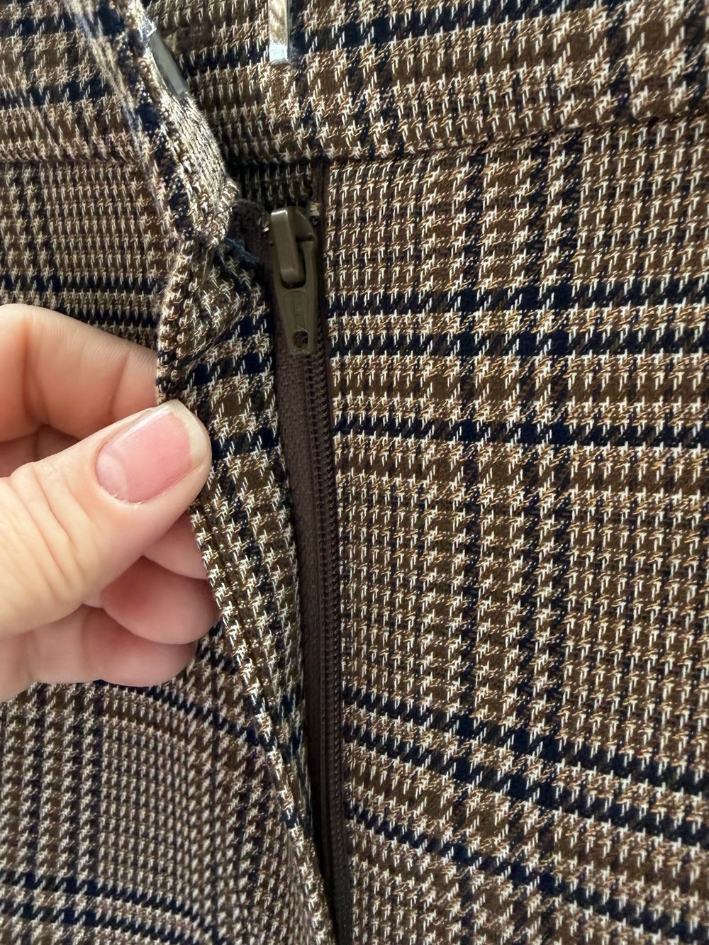 Worthington Brown Plaid Pencil Skirt - Picture 3 of 6